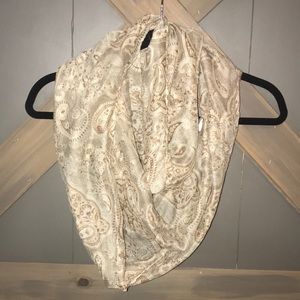 Tan paisley infinity scarf